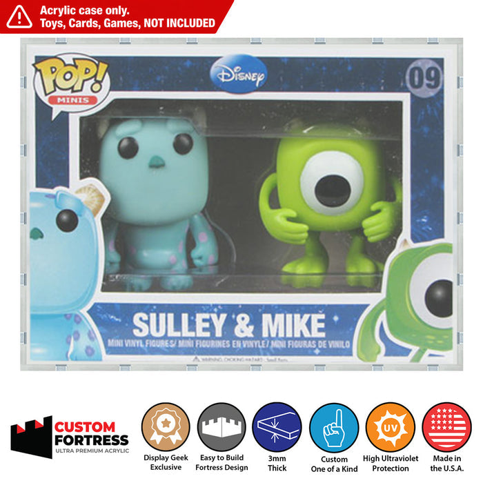 Custom Acrylic Hard Case for 2 PACK MINIS Funko Pop Grail Boxes (3mm thick, UV Resistant) Fits 4.5h x 6.25w x 2.5d