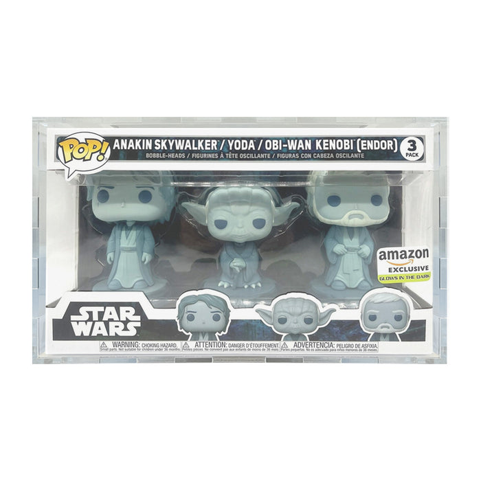 Custom Acrylic Hard Case for 3 PACK FORCE GHOST Funko Pop Grail Boxes (4.5mm thick) Fits 6.25h x 10.5w x 3.5d