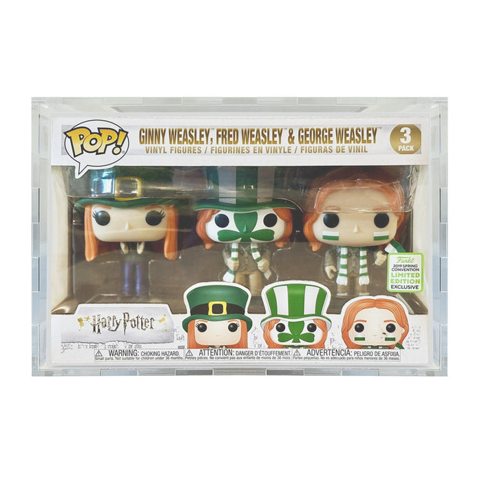 Custom Acrylic Hard Case for 3 PACK QUIDDITCH Funko Pop Grail Boxes (4.5mm thick) Fits 6.25h x 9.5w x 3.5d