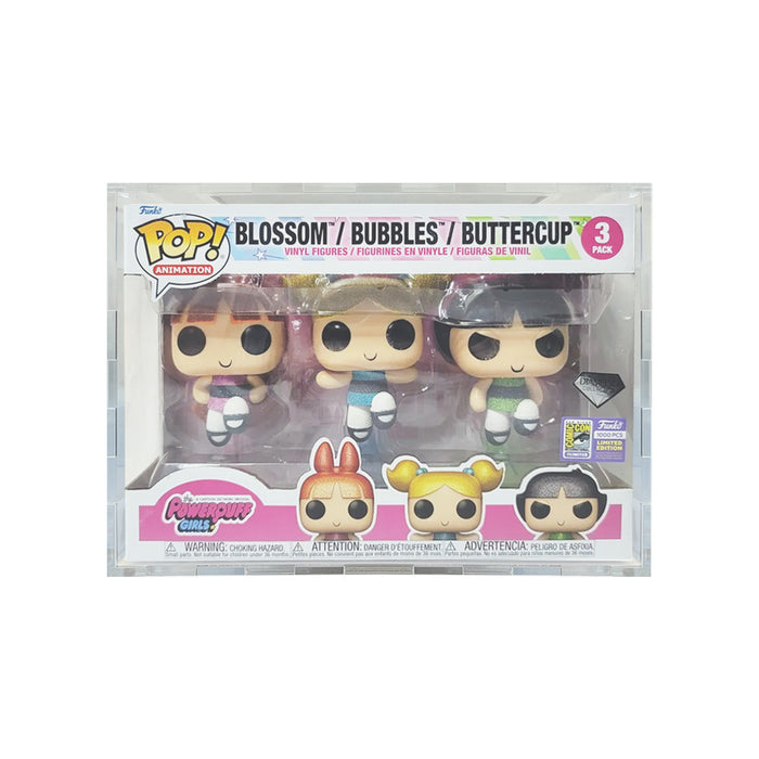 Custom Acrylic Hard Case for 3 PACK STANDARD Funko Pop Grail Boxes (4.5mm thick) Fits 6.25h x 9w x 3.5d