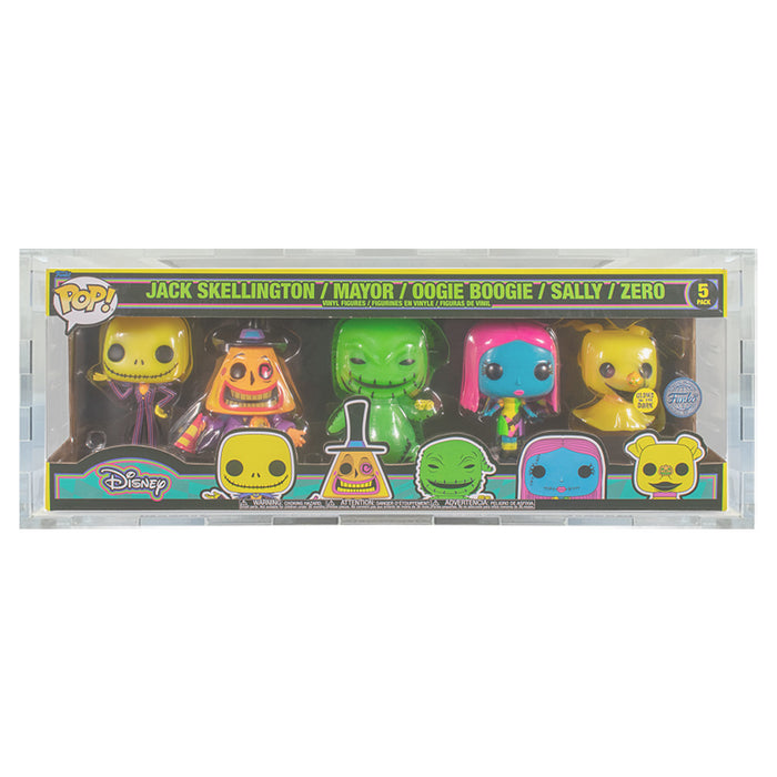 Custom Acrylic Hard Case for 5 PACK NIGHTMARE Funko Pop Grail Boxes (4.5mm thick) Fits 6.25h x 17.5w x 4d