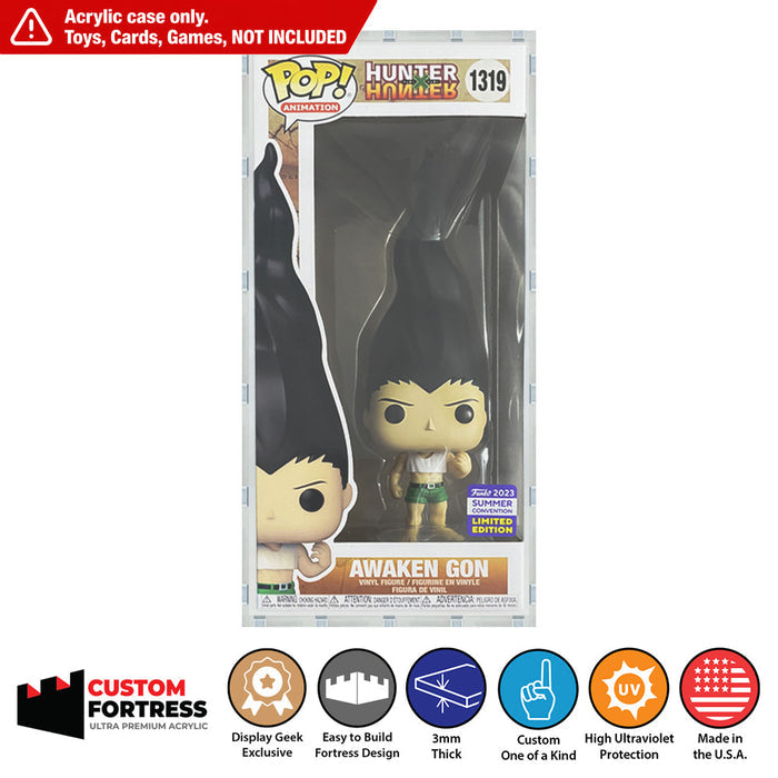 Custom Acrylic Hard Case for AWAKEN GON #1319 Funko Pop Grail Boxes (3mm thick, UV Resistant) Fits 10h x 4.5w x 3.5d