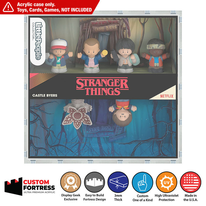 Custom Acrylic Hard Case for CASTLE BYERS LittlePeople Boxes (3mm thick, UV Resistant) Fits 11h x 11.2w x 2.4d
