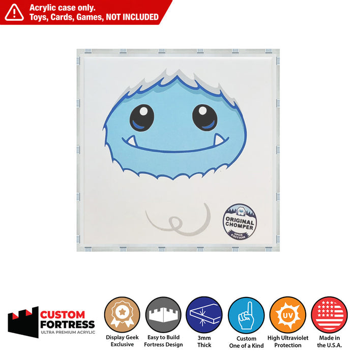 Custom Acrylic Hard Case for CHOMPER Abominable Toys Grail Boxes (3mm thick, UV Resistant) Fits 4.25h x 4.5w x 3d