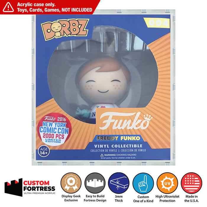 Custom Acrylic Hard Case for DORBZ Funko Grail Boxes (3mm thick, UV Resistant) Fits 5h x 4.5w x 3d