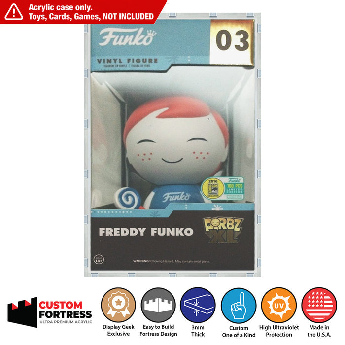 Custom Acrylic Hard Case for DORBZ XL Funko Grail Boxes (3mm thick, UV Resistant) Fits 8.25h x 5w x 5.5d