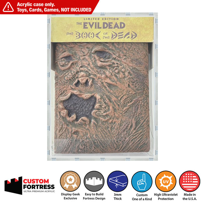Custom Acrylic Hard Case for THE EVIL DEAD BOOK OF THE DEAD DVD LIMITED EDITION (3mm thick, UV Resistant) Fits 8.25h x 6w x 1.25d