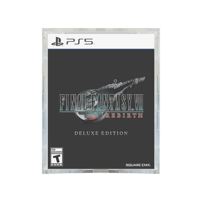 Custom Acrylic Hard Case for FFVII REBIRTH DELUXE FOR PS5 Video Game Boxes (4.5mm thick) Fits 6.75h x 5.5w x 2.5d