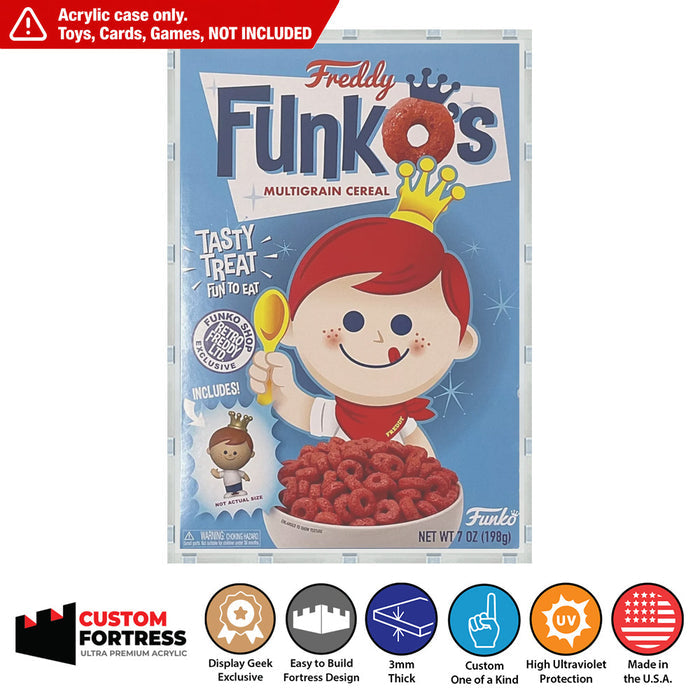 Custom Acrylic Hard Case for FUNKO'S CEREAL Funko Pop Grail Boxes (3mm thick, UV Resistant) Fits 10.5h x 7w x 2.5d