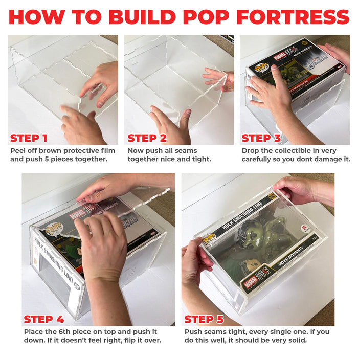 4.5mm thick Pop Fortress Custom Acrylic Hard Case for Grail Boxes Exclusive to Display Geek & The Protector Guide App