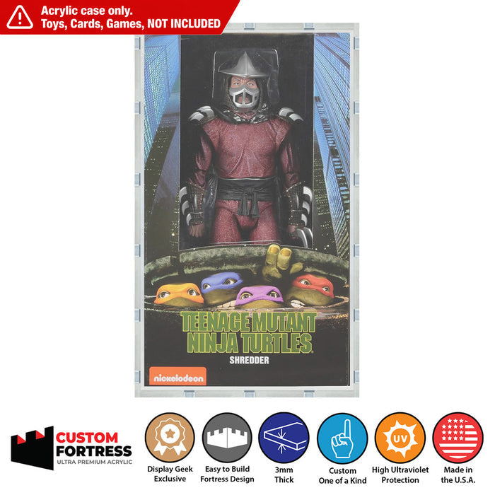 Custom Acrylic Hard Case for NECA TMNT 1990 SHREDDER 1/4 SCALE (3mm thick, UV Resistant) Fits 18.9h x 11.1w x 4.8d