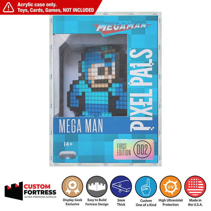 Custom Acrylic Hard Case for PIXEL PALS STANDARD Size Boxes (3mm thick, UV Resistant) Fits 6.25h x 4.5w x 3.5d
