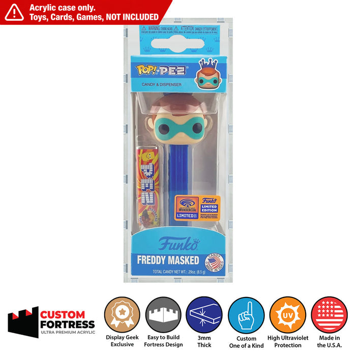 Custom Acrylic Hard Case for POP PEZ Funko Pop Grail Boxes (3mm thick, UV Resistant) Fits 7h x 2.5w x 2d