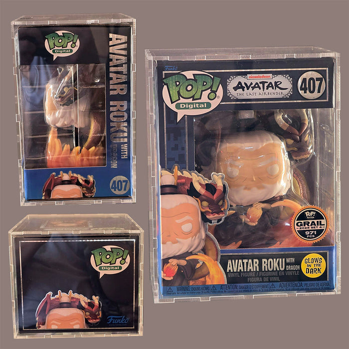 Custom Acrylic Hard Case for POP PREMIUM Avatar Roku with Dragon Glow #407 NFT Funko Pop Grail Box (3mm thick, UV Resistant) Fits 7.25h x 5.5w x 4.5d