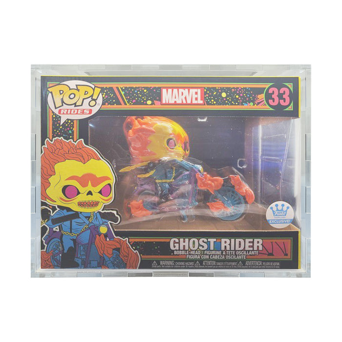 Custom Acrylic Hard Case for POP RIDES LARGE STANDARD Funko Pop Grail Boxes (4.5mm thick) Fits 7.25h x 9.25w x 7d