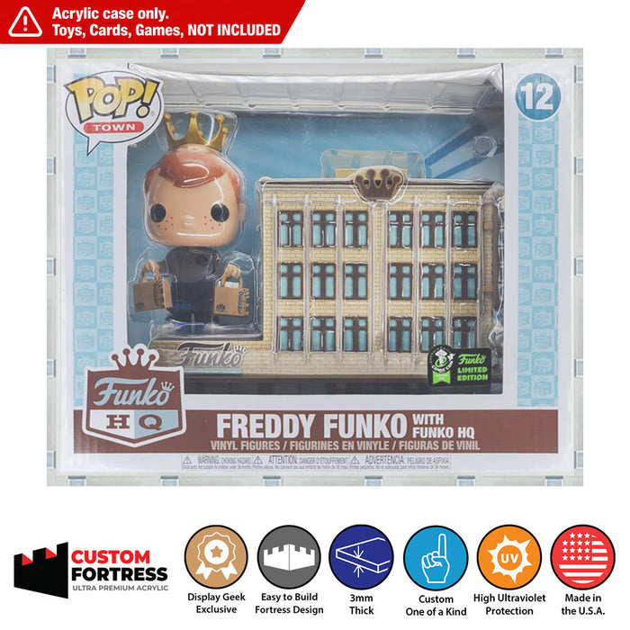 Custom Acrylic Hard Case for POP TOWN Funko Pop Grail Boxes (3mm thick, UV Resistant) Fits 8h x 10w x 6d