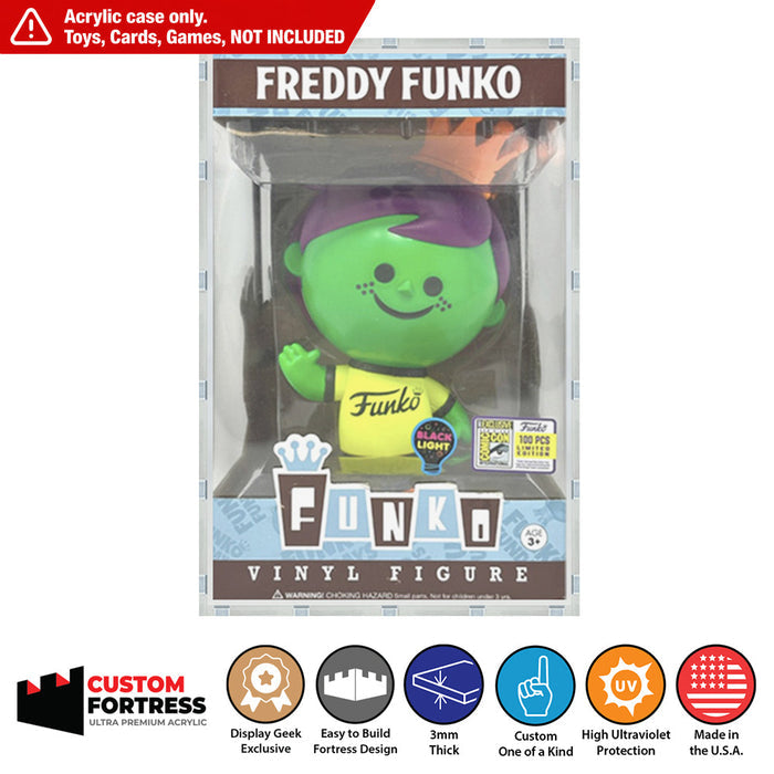 Custom Acrylic Hard Case for RETRO LARGE FREDDY Funko Pop Grail Boxes (3mm thick, UV Resistant) Fits 8h x 5w x 5d
