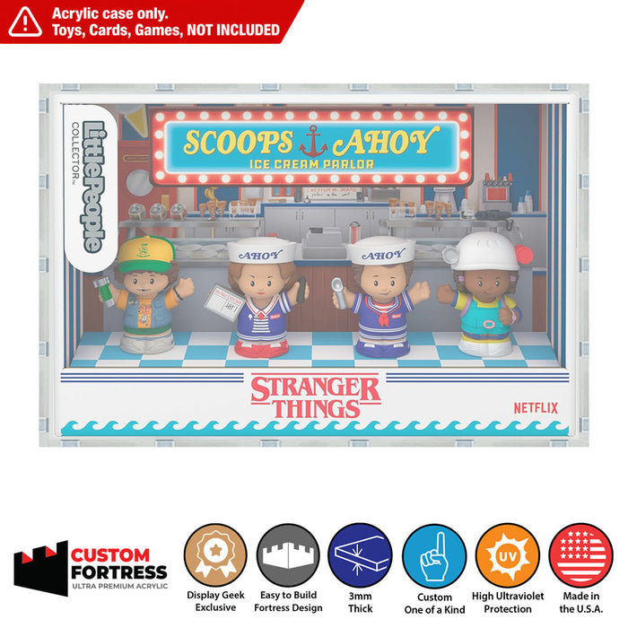 Custom Acrylic Hard Case for SCOOPS AHOY LittlePeople Boxes (3mm thick, UV Resistant) Fits 7.5h x 11.1w x 2.3d