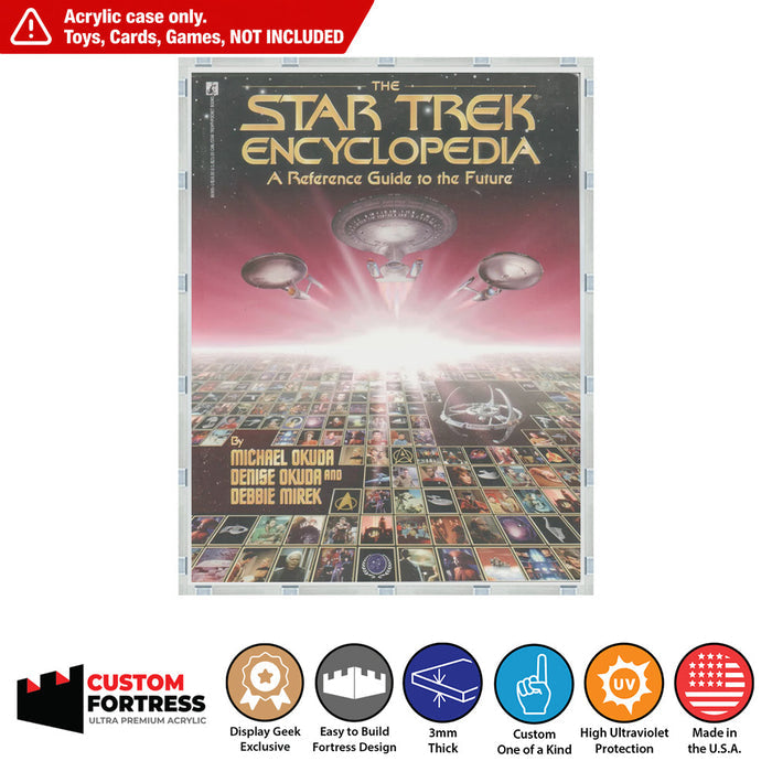 Custom Acrylic Hard Case for STAR TREK ENCYCLOPEDIA (3mm thick, UV Resistant) Fits 10.75h x 8.5w x 0.8d
