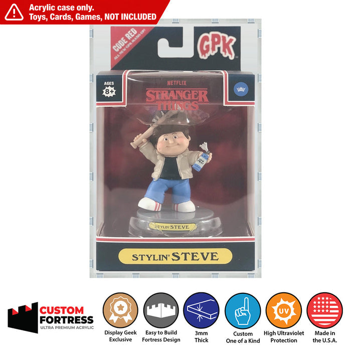 Custom Acrylic Hard Case for STYLIN STEVE Topps GPK Boxes (3mm thick, UV Resistant) Fits 7.5h x 4.6w x 3.6d