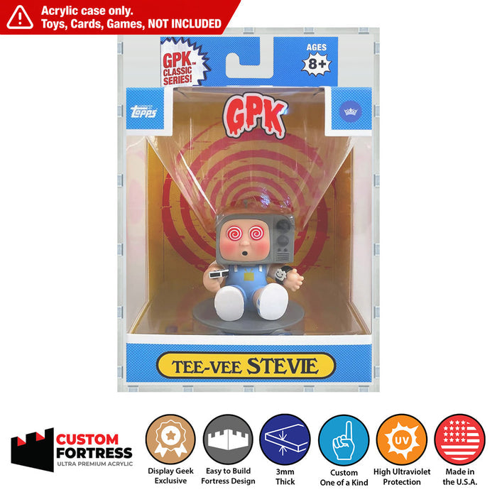 Custom Acrylic Hard Case for TEE VEE STEVIE Topps GPK Boxes (3mm thick, UV Resistant) Fits 7.5h x 4.5w x 3.5d