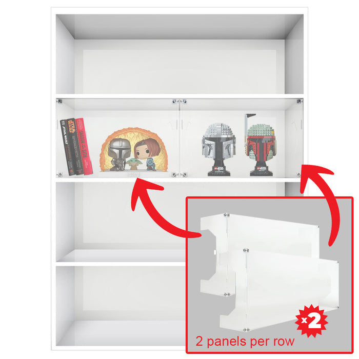 Custom Acrylic Solution for IKEA® BILLY STANDARD 80cm wide Bookcase (3mm thick, UV Resistant) 2 per row