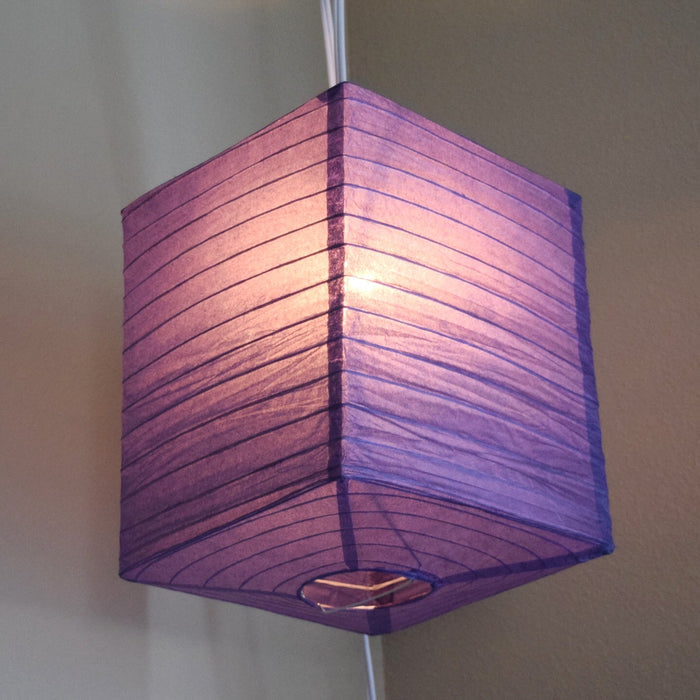 Dark Purple Hako Paper Lantern (8 inch x 10 inch)