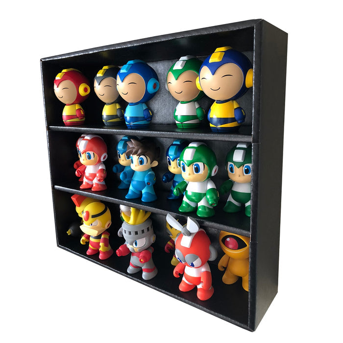 MINI - Black Display Case for Small Toys, Wall Mountable & Stackable, Corrugated Cardboard - Display Geek