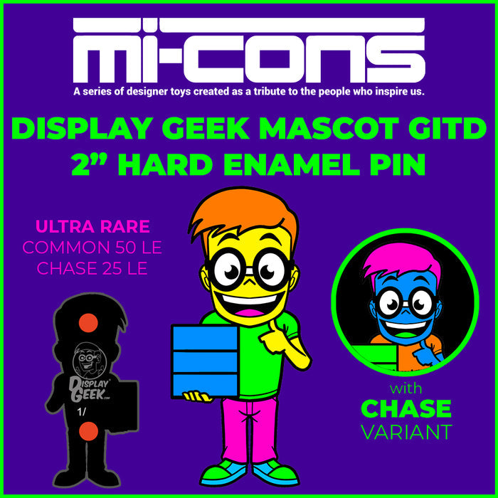 Mi-Cons Display Geek Mascot Glow in the Dark Hard Enamel Pin LE 50 with CHASE LE 25
