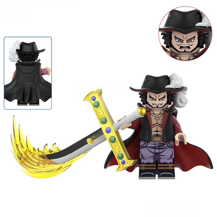Dracule Mihawk (One Piece) - Custom Building Blocks Mini Figures Compatible with Brick Building System