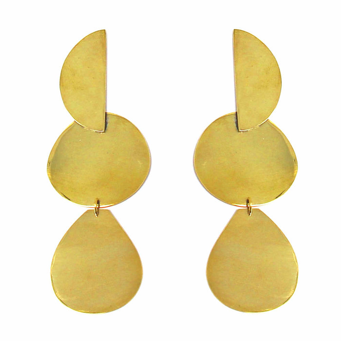 Earrings: Brass Geometric Dangles - TheHomeToGo