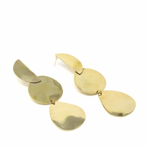 Earrings: Brass Geometric Dangles - TheHomeToGo