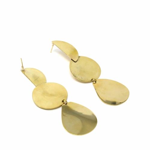 Earrings: Brass Geometric Dangles - TheHomeToGo