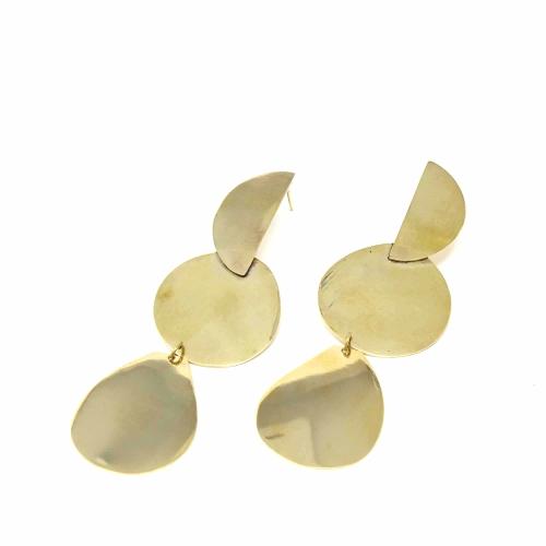Earrings: Brass Geometric Dangles - TheHomeToGo