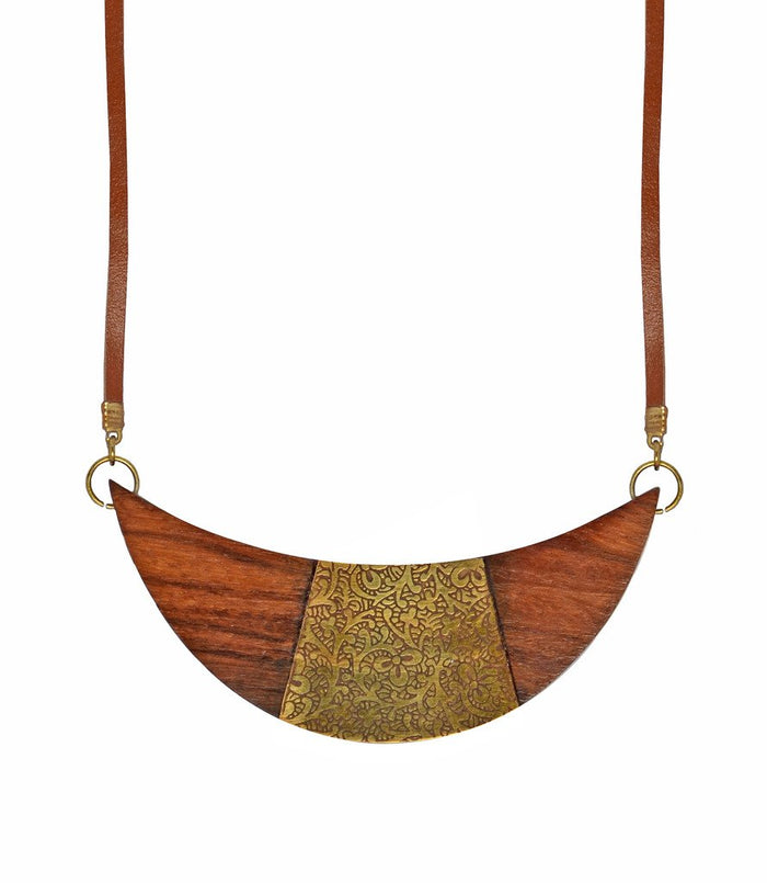Earth and Fire Crescent Necklace - Matr Boomie (Jewelry) - TheHomeToGo