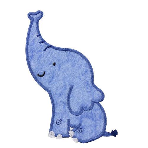 Blue Elephant Patch - Sew Lucky Embroidery