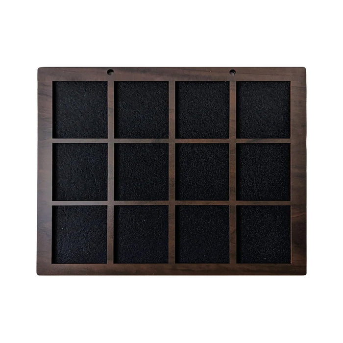 Enamel Pin Display (2" wide x 2" high Slots) Fits Standard Pins by Dragon Woodshop in partnership with Display Geek