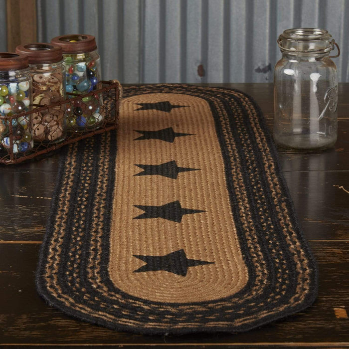 Farmhouse Jute Runner Stencil Stars 13x48 - The Village Country Store