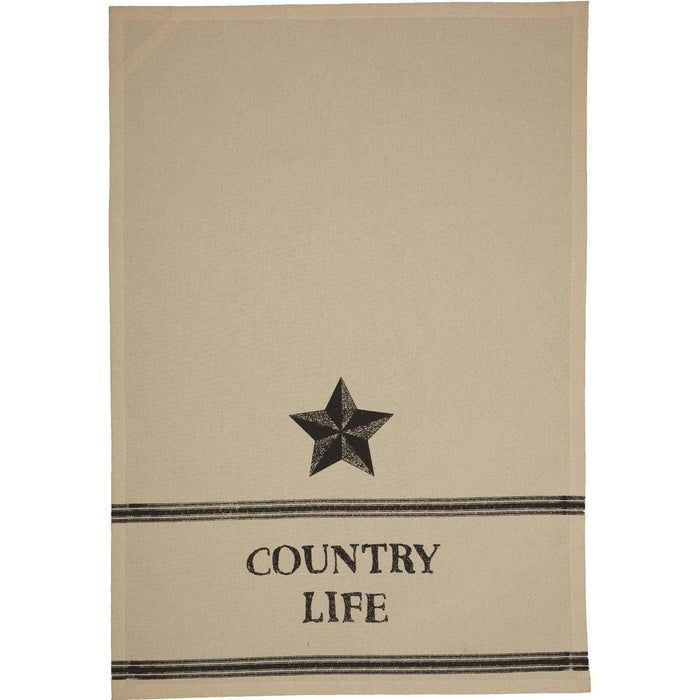 Farmhouse Star Country Life Muslin Unbleached Natural Tea Towel Set of 2 19x28 - The Village Country Store