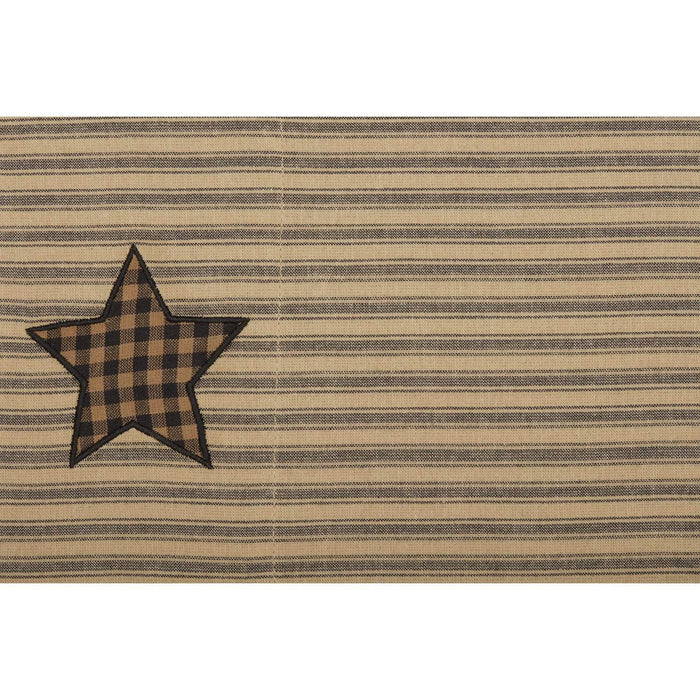 Farmhouse Star King Pillow Case w/Applique Star Set of 2 21x40 - The Village Country Store