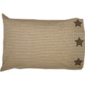 Farmhouse Star Standard Pillow Case w/Applique Star Set of 2 21x30 - The Village Country Store