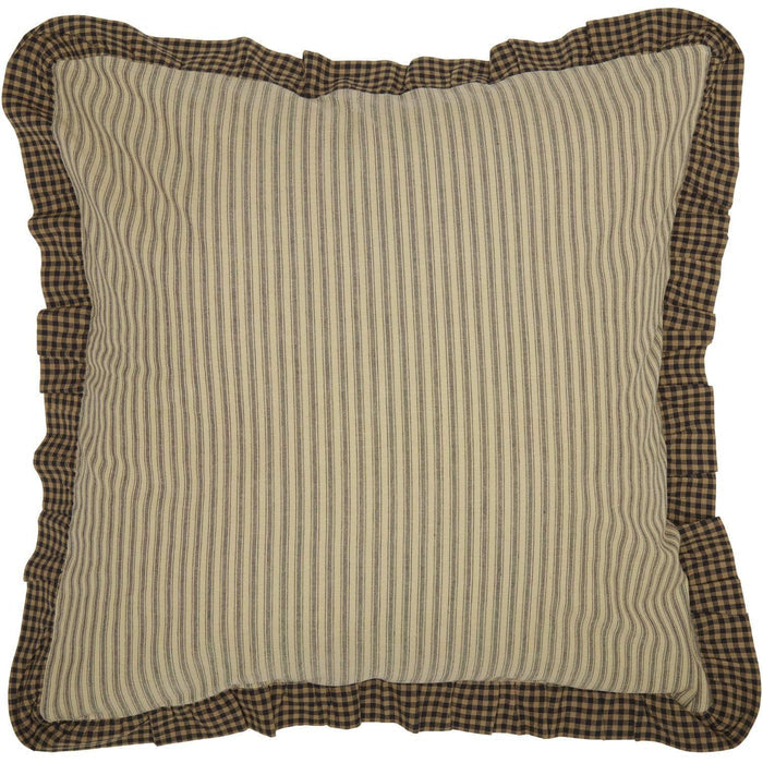 Farmhouse Star Ticking Stripe Fabric Euro Sham 26x26 - The Village Country Store