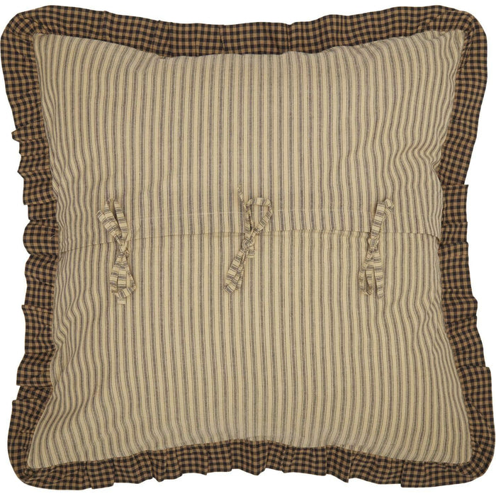 Farmhouse Star Ticking Stripe Fabric Euro Sham 26x26 - The Village Country Store