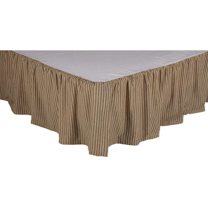 Farmhouse Star Ticking Stripe King Bed Skirt 78x80x16 - The Village Country Store