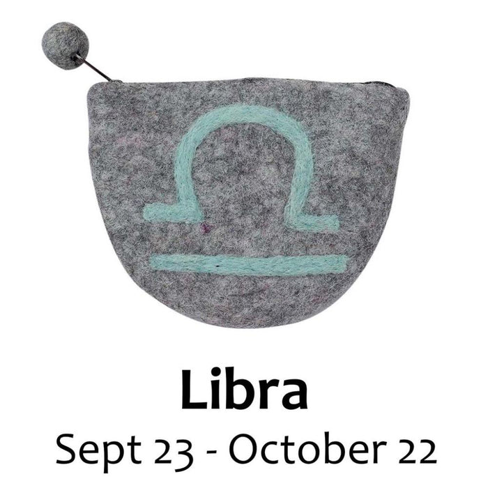 Felt Libra Zodiac Coin Purse - Global Groove - TheHomeToGo
