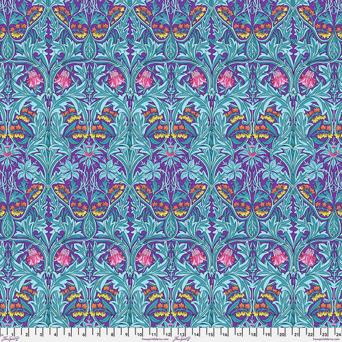 FreeSpirit - Kaffe x Morris & Co. - Bluebell - Purple - PWKW004.Purple - Sold by the Half Yard