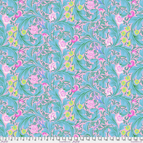 FreeSpirit - Kaffe x Morris & Co. - Leicester - Aqua - PWKW011.Aqua - Sold by the Half Yard