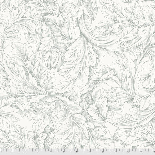 FreeSpirit - Morris & Co. - Acanthus Scroll - Silver - PWWM064.Silver - Sold by the Half Yard
