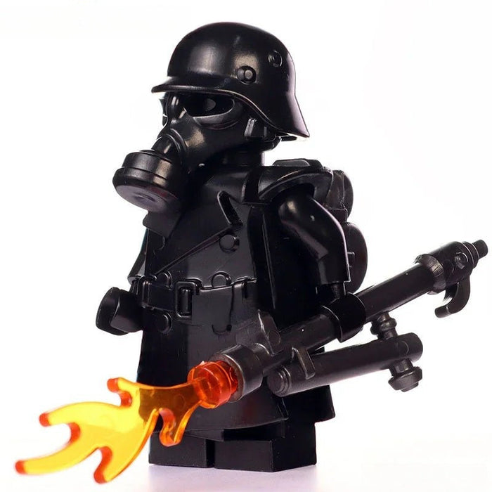 Gas Mask Flame Officer (American History World War II) - Custom Building Blocks Mini Figures Compatible with Brick Building System