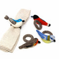 Hand-felted Bird Napkin Rings, Set of Four Colors - Global Groove (T) - TheHomeToGo